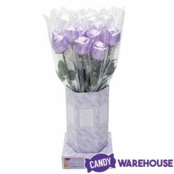 Albert's Foiled Milk Chocolate Roses - Lavender: 20-Piece Bouquet -US Model Figures Sales albert s foiled milk chocolate roses lavender 20 piece bouquet candy warehouse 4