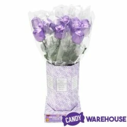Albert's Foiled Milk Chocolate Roses - Purple: 20-Piece Bouquet -US Model Figures Sales albert s foiled milk chocolate roses purple 20 piece bouquet candy warehouse 3