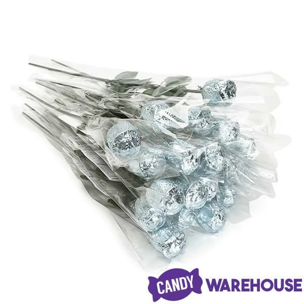 Albert's Foiled Milk Chocolate Roses - Silver: 20-Piece Bouquet 4 Albert's Foiled Milk Chocolate Roses - Silver: 20-Piece Bouquet - Image 4