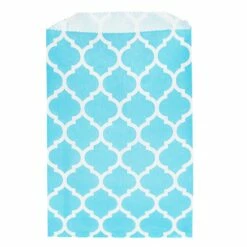 Aqua Blue Casablanca Pattern Candy Bags: 25-Piece Pack