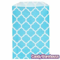 Aqua Blue Casablanca Pattern Candy Bags: 25-Piece Pack -US Model Figures Sales aqua blue casablanca pattern candy bags 25 piece pack candy warehouse 4