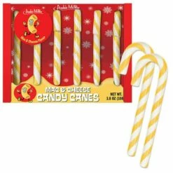 Archie McPhee Mac And Cheese Candy Canes: 6-Piece Box