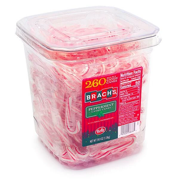 Bobs Sweet Stripes Mini Peppermint Candy Canes: 260-Piece Tub 1 Bobs Sweet Stripes Mini Peppermint Candy Canes: 260-Piece Tub