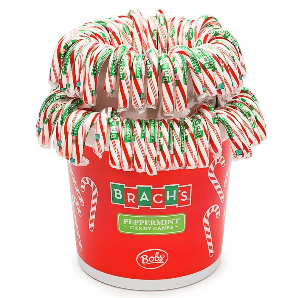 Bobs Sweet Stripes Traditional Red & White Peppermint Candy Canes: 96-Piece Pail 1 Bobs Sweet Stripes Traditional Red & White Peppermint Candy Canes: 96-Piece Pail