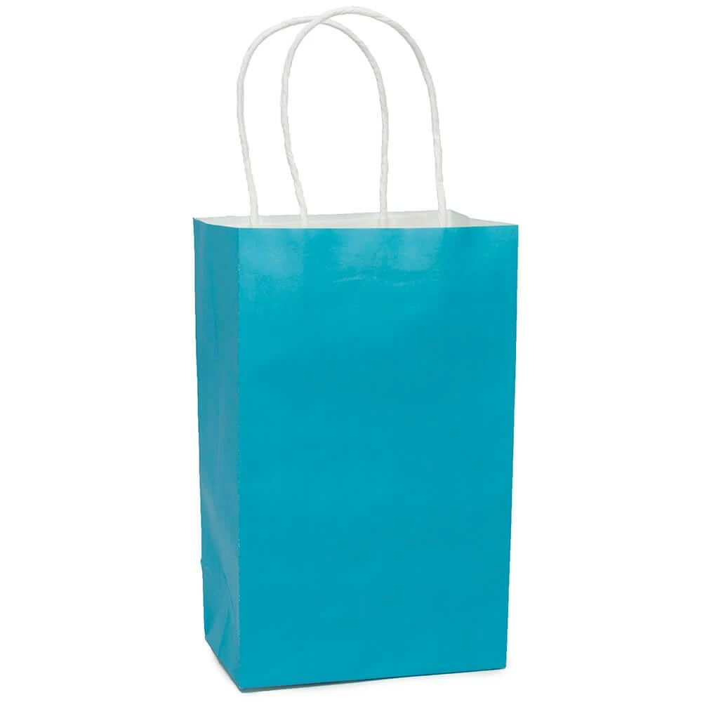 Candy Bags With Handles - Turquoise Blue: 12-Piece Pack 1 Candy Bags With Handles - Turquoise Blue: 12-Piece Pack