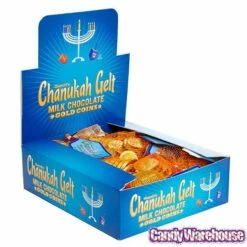 Chanukah Gelt Milk Chocolate Gold Coins In Mesh Bags: 18-Piece Box -US Model Figures Sales chanukah gelt milk chocolate gold coins in mesh bags 18 piece box candy warehouse 4