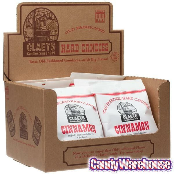 Claeys Hard Candy Drops Bags - Cinnamon: 12-Piece Box 2 Claeys Hard Candy Drops Bags - Cinnamon: 12-Piece Box - Image 2
