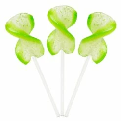 CurlyCutes Petite Crystal Ribbon Pops - Green Lime: 20-Piece Jar