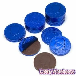 Dark Blue Foiled Milk Chocolate Coins: 1LB Bag -US Model Figures Sales dark blue foiled milk chocolate coins 1lb bag candy warehouse 3