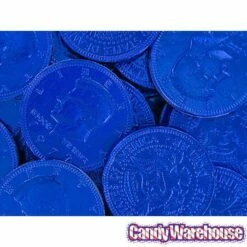 Dark Blue Foiled Milk Chocolate Coins: 1LB Bag -US Model Figures Sales dark blue foiled milk chocolate coins 1lb bag candy warehouse 5