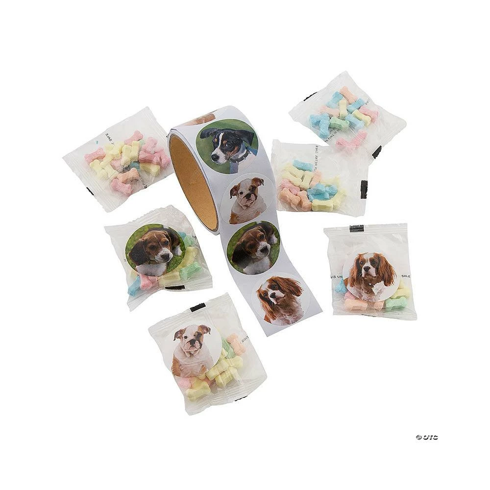 Dog Bones Candy Handouts With Stickers: 50-Piece Bag 1 Dog Bones Candy Handouts With Stickers: 50-Piece Bag