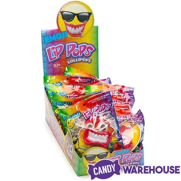 Flix Candy Emoji Lip Pops Candy Packs: 12-Piece Display 2 Flix Candy Emoji Lip Pops Candy Packs: 12-Piece Display - Image 2