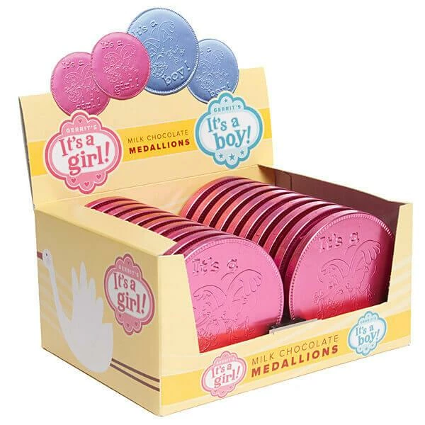 Fort Knox It's A Girl Foiled Milk Chocolate 4-Inch Medallions: 20-Piece Box 1 Fort Knox It's A Girl Foiled Milk Chocolate 4-Inch Medallions: 20-Piece Box
