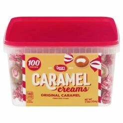 Goetze's Caramel Creams Bulls Eyes Candy - Vanilla: 100-Piece Tub