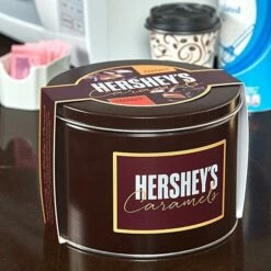 Hershey's Caramels - Milk And Dark Chocolate Caramel Candy: 2.5LB Gift Tin -US Model Figures Sales hershey s caramels milk and dark chocolate caramel candy 2 5lb gift tin candy warehouse 3