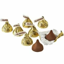 Hershey's Kisses Gold Foiled Milk Chocolate With Almonds Candy: 400-Piece Bag