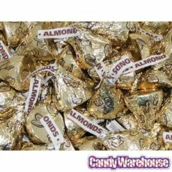 Hershey's Kisses Gold Foiled Milk Chocolate With Almonds Candy: 400-Piece Bag -US Model Figures Sales hershey s kisses gold foiled milk chocolate with almonds candy 400 piece bag candy warehouse 3