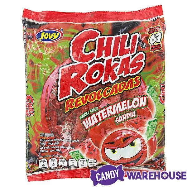 Jovy Chili Rokas Revolcadas Hard Candy - Watermelon: 65-Piece Bag 2 Jovy Chili Rokas Revolcadas Hard Candy - Watermelon: 65-Piece Bag - Image 2