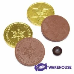 Madelaine Chanukah Gelt Gold Foiled Milk Chocolate Coins In Mesh Bags: 24-Piece Tub -US Model Figures Sales madelaine chanukah gelt gold foiled milk chocolate coins in mesh bags 24 piece tub candy warehouse 4