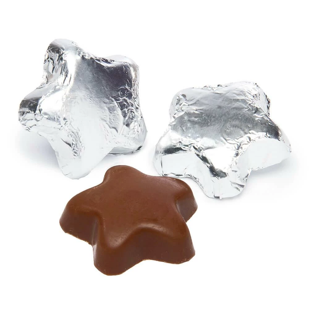 Madelaine Foiled Milk Chocolate Stars - Silver: 5LB Bag 1 Madelaine Foiled Milk Chocolate Stars - Silver: 5LB Bag
