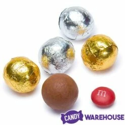 Madelaine Silver & Gold Foiled Milk Chocolate Balls: 5LB Bag -US Model Figures Sales madelaine silver and gold foiled milk chocolate balls 5lb bag candy warehouse 4