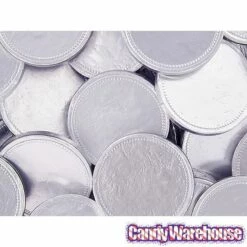 Madelaine Silver Foiled Milk Chocolate Coins - Blank: 5LB Bag -US Model Figures Sales madelaine silver foiled milk chocolate coins blank 5lb bag candy warehouse 3