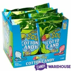 Mega Sour Cotton Candy Packs: 12-Piece Display -US Model Figures Sales mega sour cotton candy packs 12 piece display candy warehouse 3