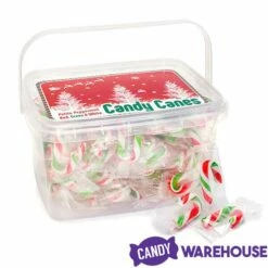 Mini Candy Canes - Red, Green, And White: 100-Piece Tub -US Model Figures Sales mini candy canes red green and white 100 piece tub candy warehouse 6