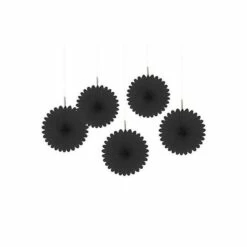 Mini Hanging Fans - Jet Black: 5-Piece Pack
