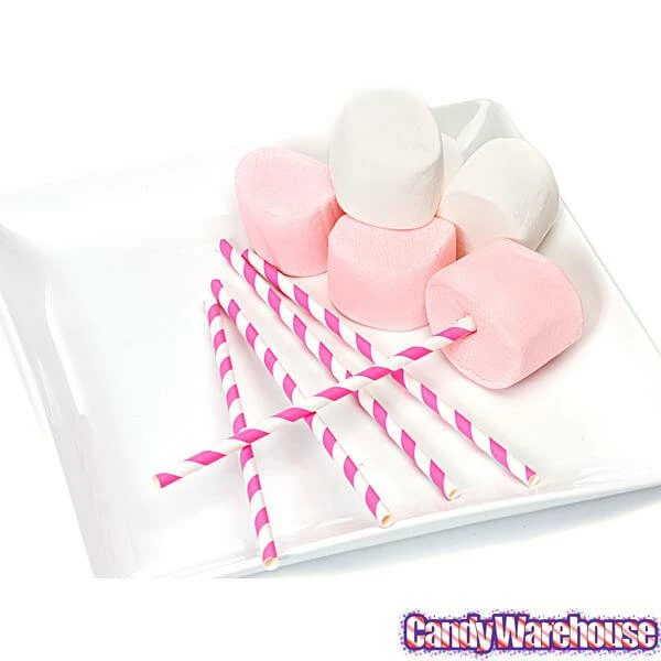 Paper 7.75-Inch Drinking Straws - Pink Stripes: 25-Piece Pack 2 Paper 7.75-Inch Drinking Straws - Pink Stripes: 25-Piece Pack - Image 2