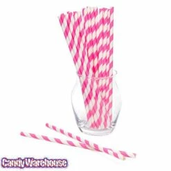 Paper 7.75-Inch Drinking Straws - Pink Stripes: 25-Piece Pack 7 Paper 7.75-Inch Drinking Straws - Pink Stripes: 25-Piece Pack -US Model Figures Sales paper 7 75 inch drinking straws pink stripes 25 piece pack candy warehouse 4