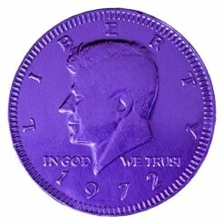 Purple Foiled Milk Chocolate Coins: 1LB Bag