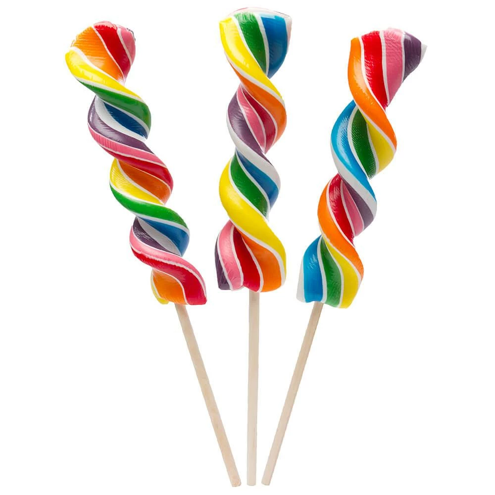 Rainbow Swirl 2.5-Ounce Corkscrew Twist Lollipops: 12-Piece Display 1 Rainbow Swirl 2.5-Ounce Corkscrew Twist Lollipops: 12-Piece Display