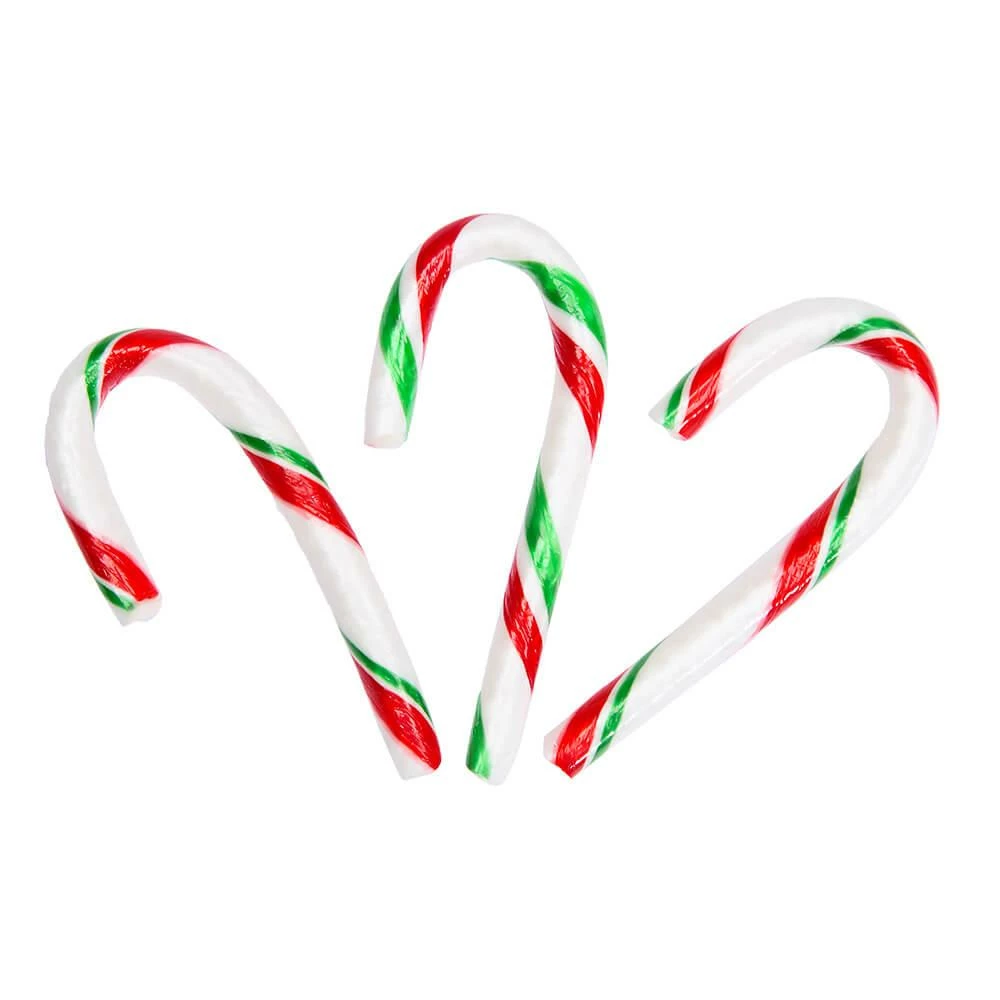 Red, White, And Green Peppermint Mini Candy Canes: 200-Piece Tub 1 Red, White, And Green Peppermint Mini Candy Canes: 200-Piece Tub