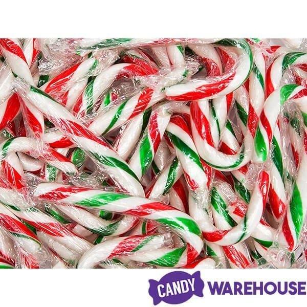 Red, White, And Green Peppermint Mini Candy Canes: 200-Piece Tub 4 Red, White, And Green Peppermint Mini Candy Canes: 200-Piece Tub - Image 4