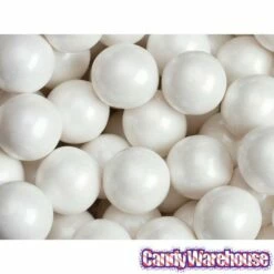 Shimmer Pearl White 1-Inch Gumballs: 2LB Bag -US Model Figures Sales shimmer pearl white 1 inch gumballs 2lb bag candy warehouse 3