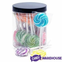 Squiggly Pops Petite Swirl Lollipops - Assorted: 24-Piece Jar 6 Squiggly Pops Petite Swirl Lollipops - Assorted: 24-Piece Jar -US Model Figures Sales squiggly pops petite swirl lollipops assorted 24 piece jar candy warehouse 3