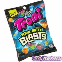 Trolli Sour Brite Blasts Gummy Juicy Exploding Candy Cubes: 3LB Box -US Model Figures Sales trolli sour brite blasts gummy juicy exploding candy cubes 3lb box candy warehouse 3