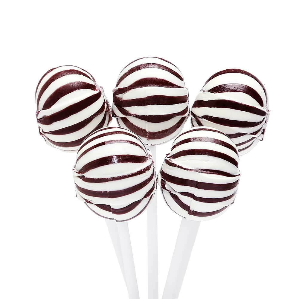 YumJunkie Sassy Spheres Cherry Black Striped Ball Lollipops: 100-Piece Bag 1 YumJunkie Sassy Spheres Cherry Black Striped Ball Lollipops: 100-Piece Bag