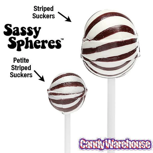 YumJunkie Sassy Spheres Cherry Black Striped Ball Lollipops: 100-Piece Bag 2 YumJunkie Sassy Spheres Cherry Black Striped Ball Lollipops: 100-Piece Bag - Image 2
