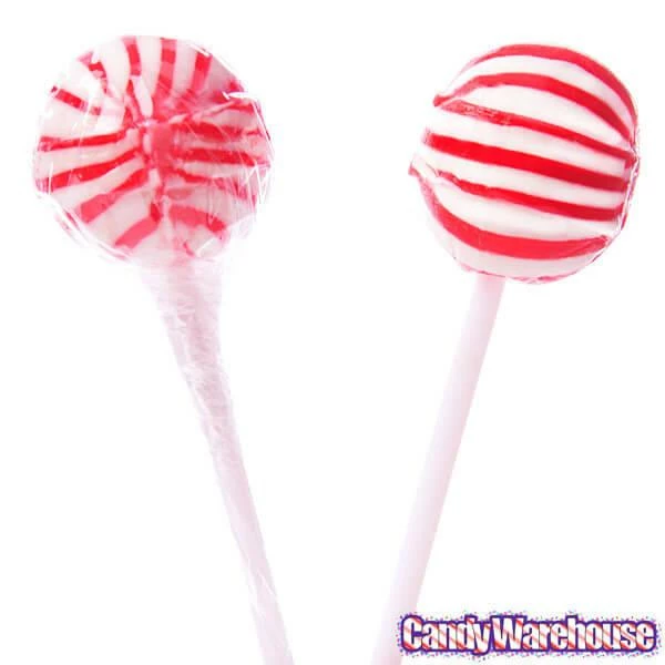 YumJunkie Sassy Spheres Cherry Red Striped Ball Lollipops: 100-Piece Bag 4 YumJunkie Sassy Spheres Cherry Red Striped Ball Lollipops: 100-Piece Bag - Image 4