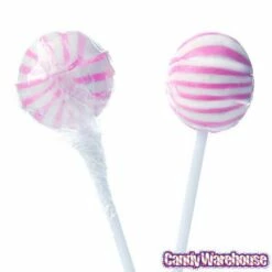 YumJunkie Sassy Spheres Strawberry Pink Striped Ball Lollipops: 100-Piece Bag -US Model Figures Sales yumjunkie sassy spheres strawberry pink striped ball lollipops 100 piece bag candy warehouse 3